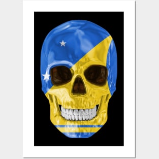 Tokelau Flag Skull - Gift for Tokelaun With Roots From Tokelau Posters and Art